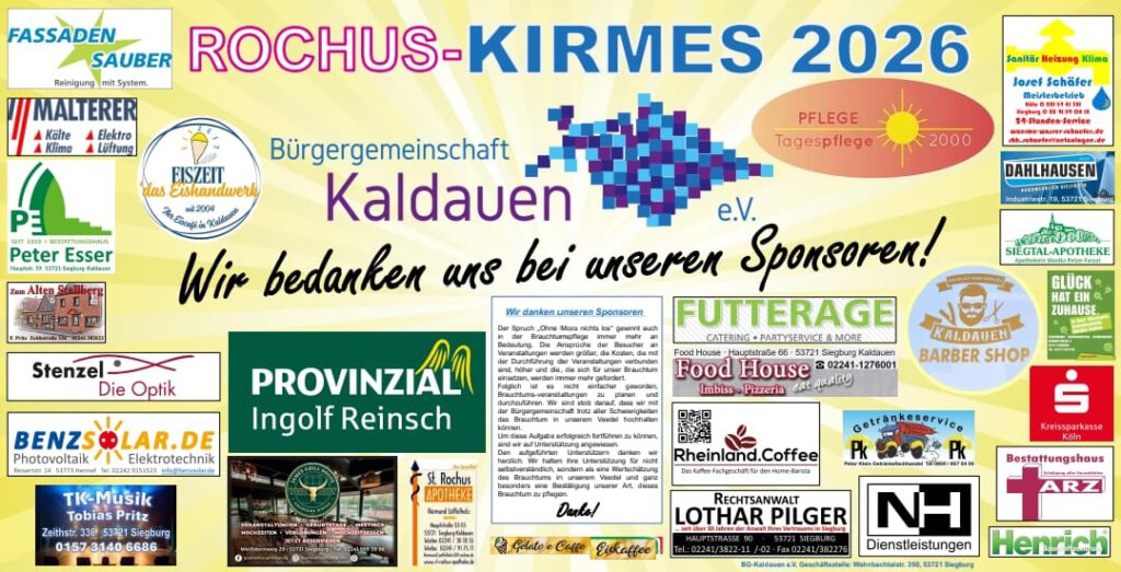 Rochus Kirmes Plakat mit allen Sponsoren